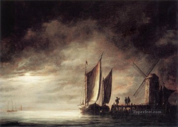 アエルベルト・カイプ Painting - 月光海景の風景画家 アルバート・カイプ